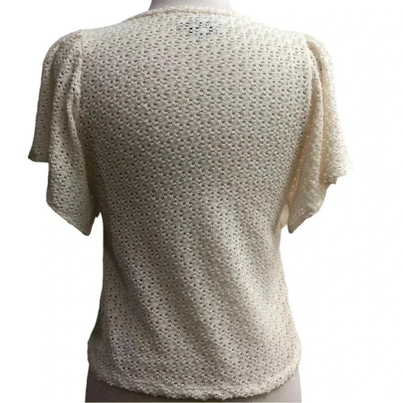 Madewell Texture & Thread Eyelet Flutter Sleeve Top - Picture 4 of 8